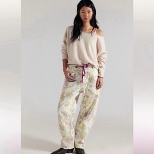 We the Free Moxie Floral Print Barrel Leg Jeans